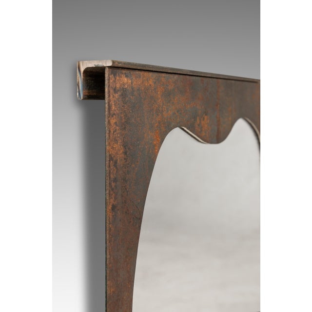 Brutalist Industrial Mirror Cut From Raw Patinaed Architectural Steel by Mark Leblanc for Leblanc Studios, Usa, C. 2024 For Sale - Image 14 of 17