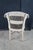 Antique White Painted Wicker Boho Chic Cottage Farmhouse Patio Lounge Armchair For Sale - Image 9 of 14