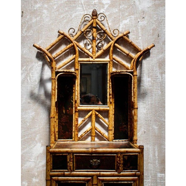 19th Century Victorian Japonisme Aesthetic Movement Bamboo Display Cabinet, 1880 For Sale - Image 4 of 14
