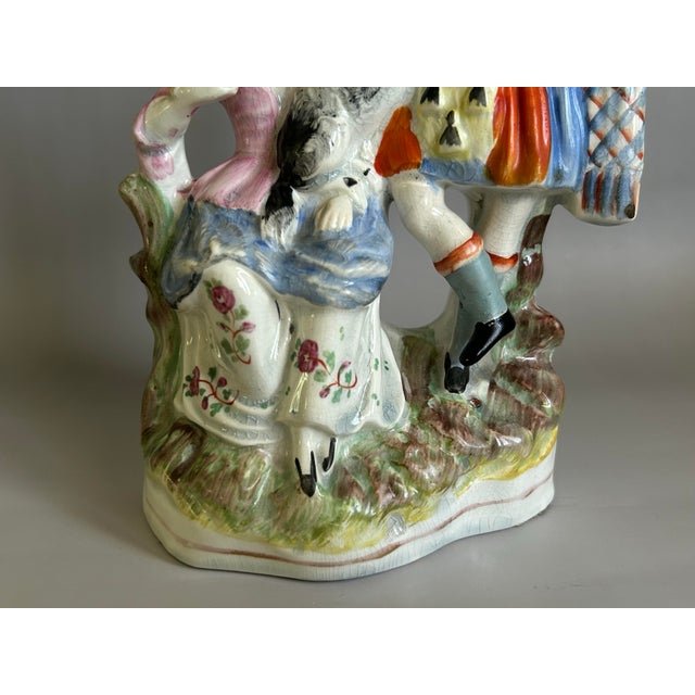 Antique Staffordshire Highlander Figure Group With Dog & Bird, c.1840s For Sale - Image 9 of 12