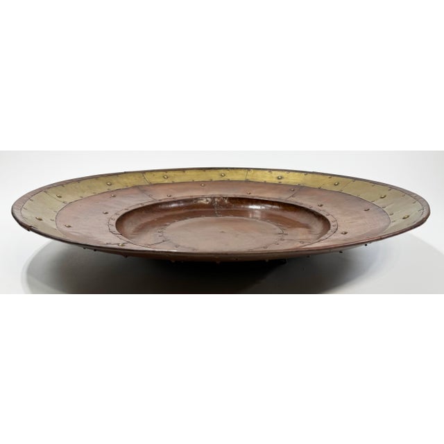 Vintage Oversized Industrial Style Riveted Metal Tray For Sale - Image 4 of 6