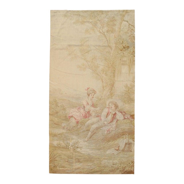 Antique 19th Century French Aubusson Tapestry, Handmade, Wall Hanging, Silk Fine For Sale