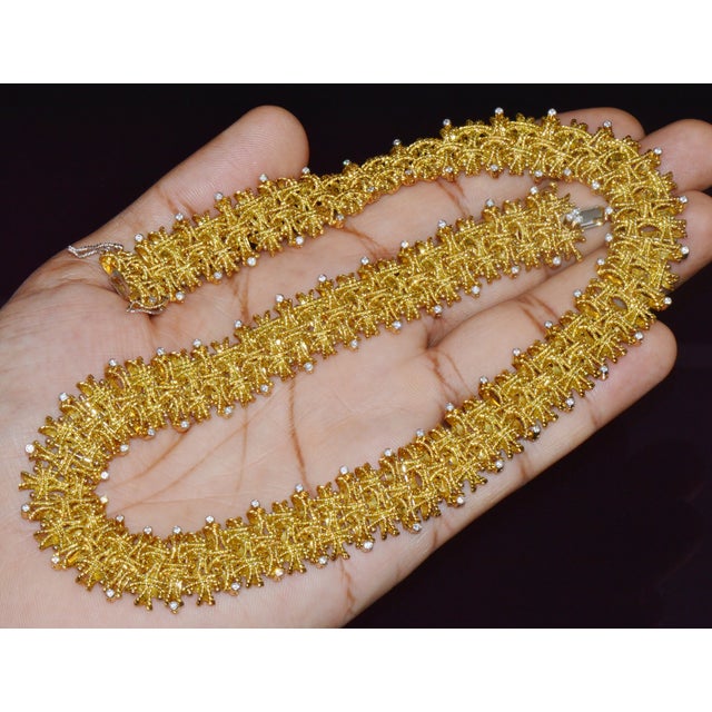 Gold Late 20th Century Roberto Coin Barocco 1.36ct Diamond Soild 18k Yellow Gold Collar Necklace 124.9g For Sale - Image 8 of 15