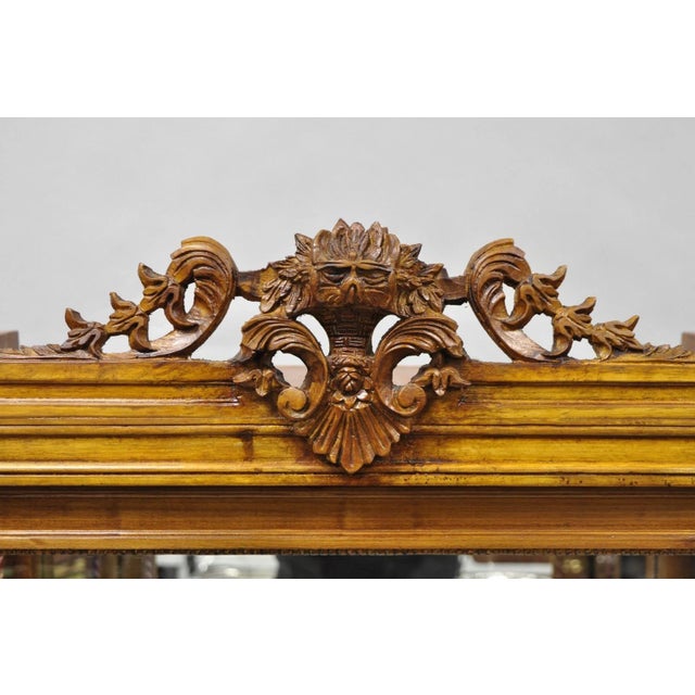 Vintage French Baroque Style Carved Wood & Glass Curio China Display Cabinet For Sale - Image 4 of 16
