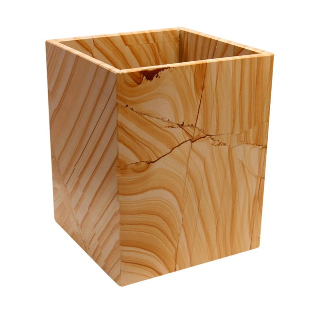 A Myrtus Collection Teak Stone Waste Bin.