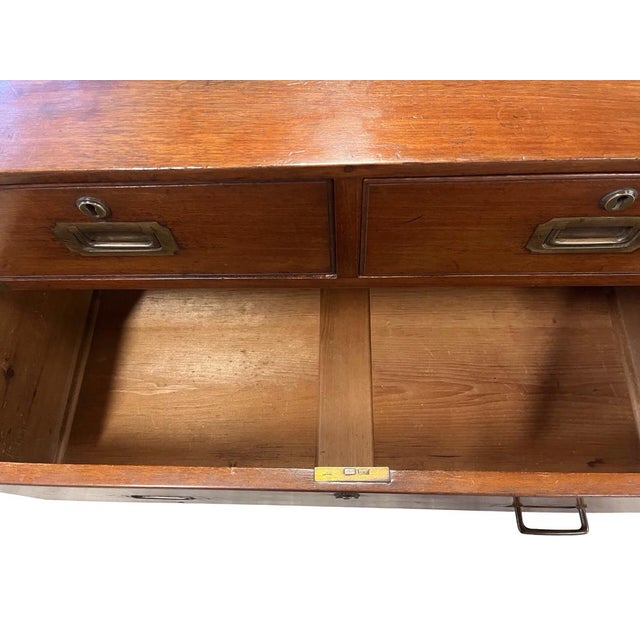 Brown 19th Century English Mahogany Campaign Chest For Sale - Image 8 of 13