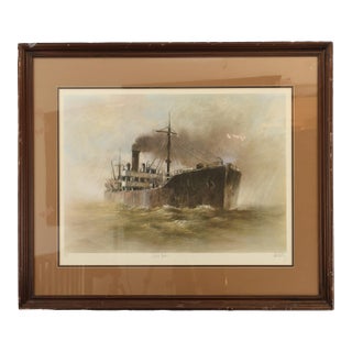 1990s China Tanker Litograph by John Kelly For Sale