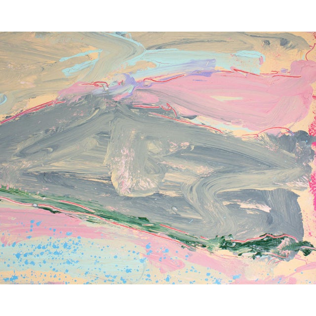 Paper 1980s Abstract Acrylic on Paper Painting Signed by Harry Hilson For Sale - Image 7 of 8