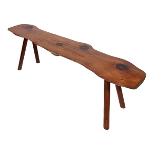 Mid Century Free Edge Cribbage Coffee Table Signed on Verso