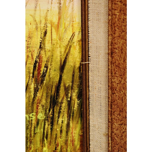 Vintage Framed Oil on Canvas Board Landscape Painting Artist Signed