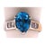 18 Karat White Gold Blue Topaz Center With Diamond Accents Ring 0.72 TDW, Size 6.5 For Sale - Image 4 of 8