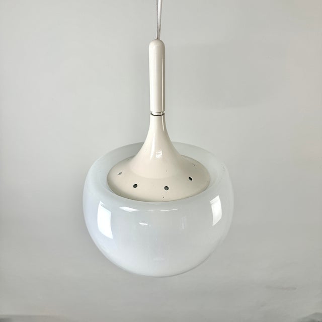 Metal Space Age Mushroom Pendant Lamp by Elio Martinelli for Martinelli Luce, Italy, 1960s For Sale - Image 7 of 18