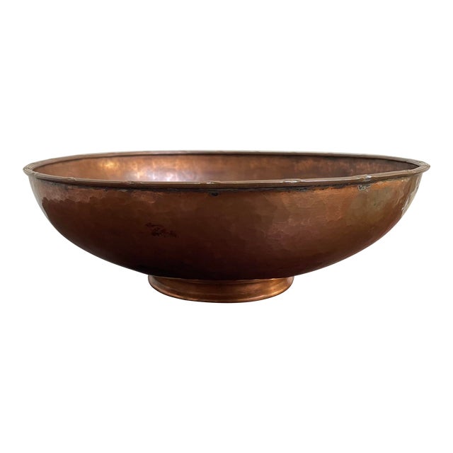 Antique Arts & Crafts Copper Footed Trinket Bowl For Sale