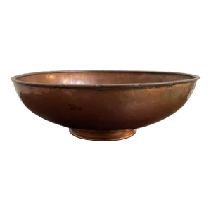 Antique Arts & Crafts Copper Footed Trinket Bowl