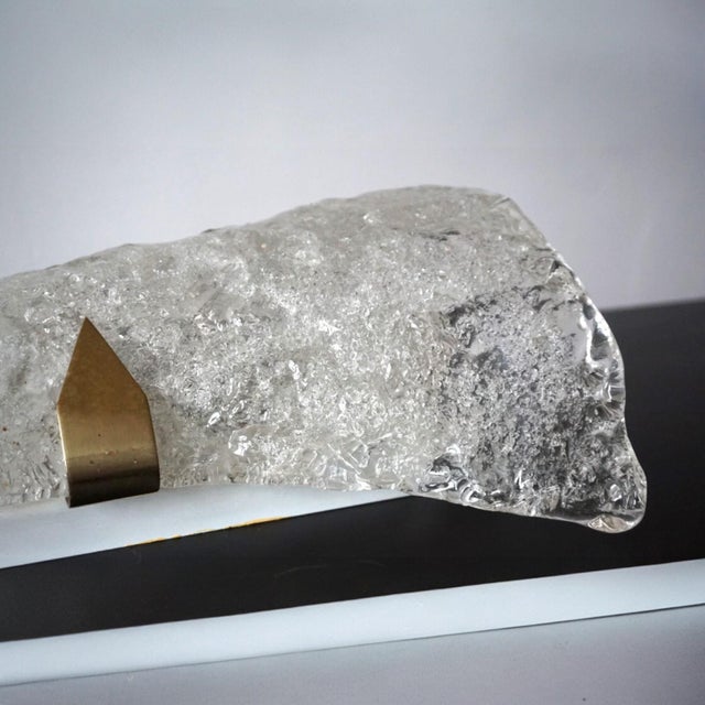 Glass Murano Ice Glass Wall Lamp by Egon Hillebrand for Hillebrand Lighting, 1960s For Sale - Image 7 of 11