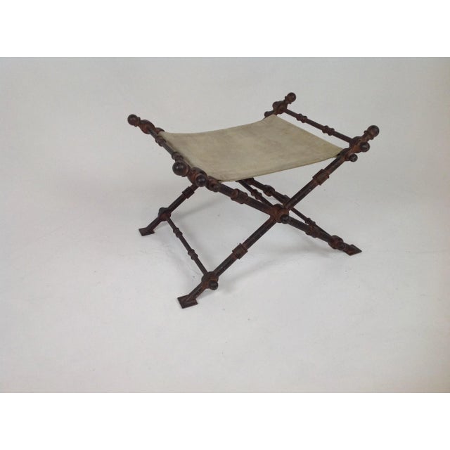 Modern Accent Iron Ottoman For Sale - Image 4 of 6