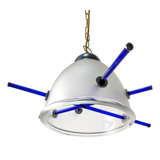 Italian Pendant Lamp with Murano Glass, 1980s For Sale