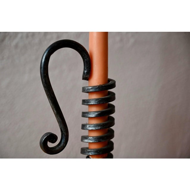 1960s Antique Wrought Iron Cellar Rat Candlestick, 1960s For Sale - Image 5 of 9