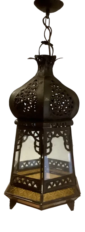 Metal and Glass Ceiling Lamp