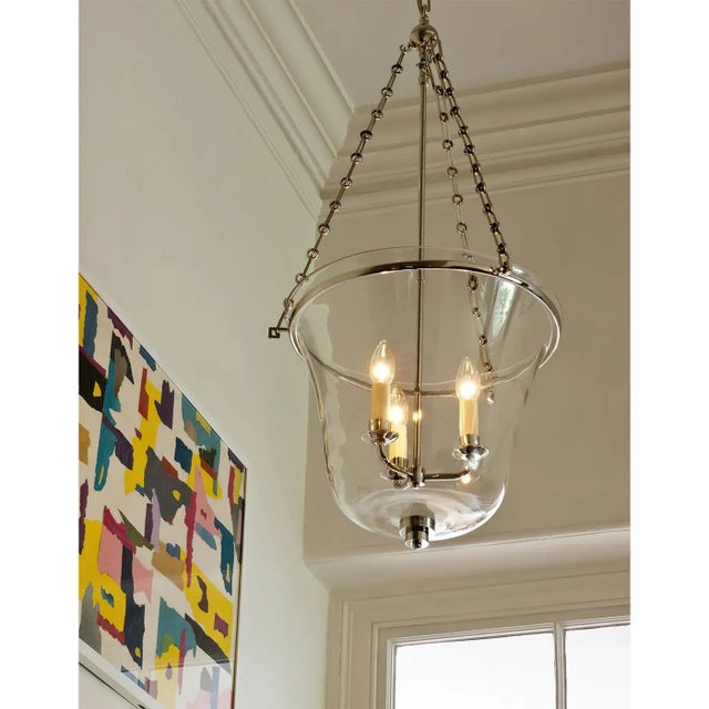 Art Deco Cloche Lantern in Nickel For Sale - Image 4 of 6