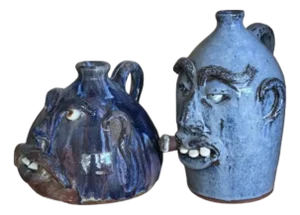 A Pair of Face Jugs by Billie Joe Craven