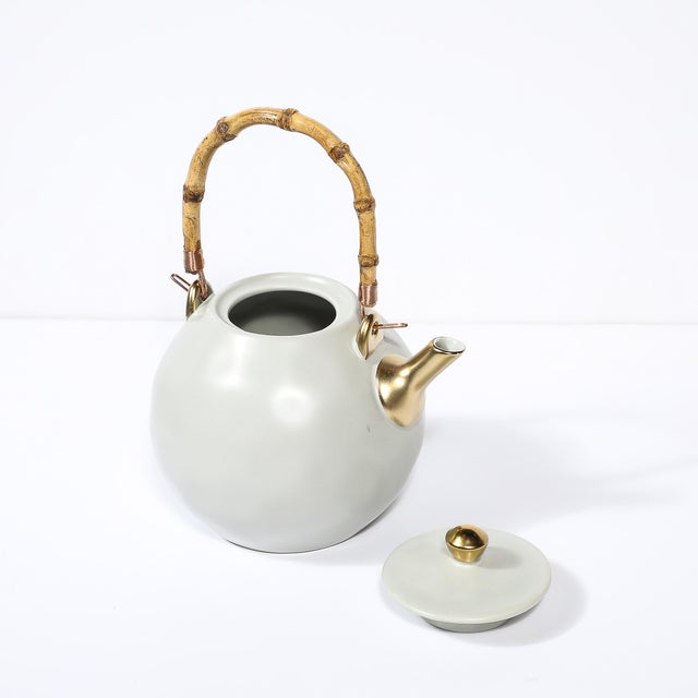 Modernist Porcelain W/Gilt Accents Tea/Coffee Service for 8 by Tania Bulhões For Sale - Image 16 of 18