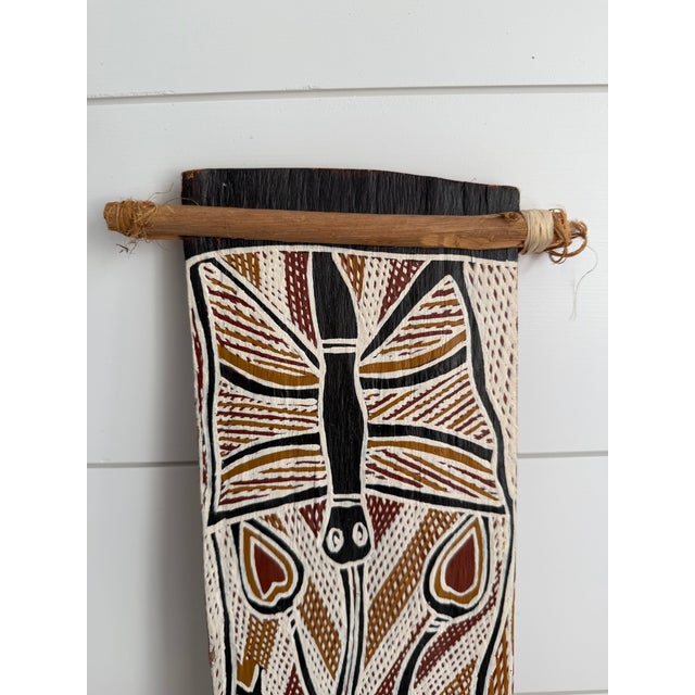 Vintage Aboriginal Bark Painting For Sale - Image 4 of 6