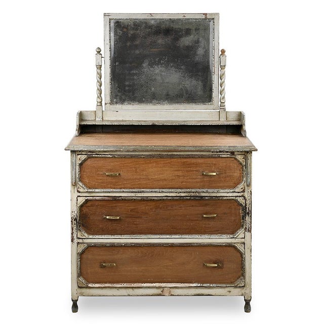 Brown Vintage Wooden Dressing Table For Sale - Image 8 of 8