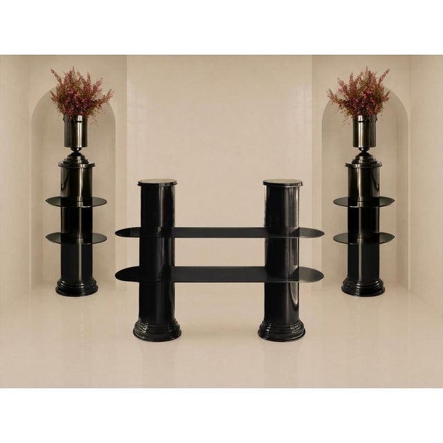 Cabaret 01 Console Table in Licorice Glossy Varnished Aluminum by Caspal For Sale - Image 4 of 7