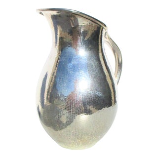 1950s Vintage Handmade Italian Silver Pitcher For Sale