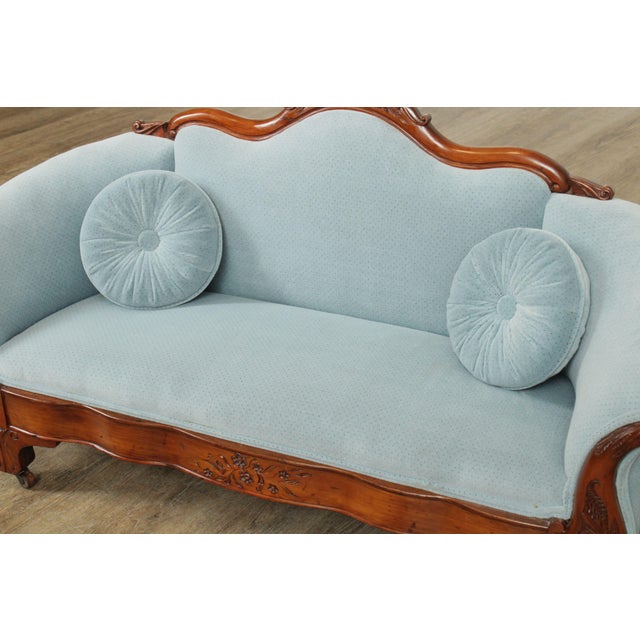 Antique 19th Century Victorian Carved Childs Sofa For Sale - Image 11 of 13