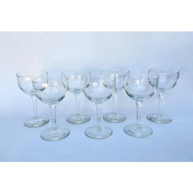 Vintage Mid 20th Century Minimalist Cordial Glasses - Set of 7 For Sale In Palm Springs - Image 6 of 6