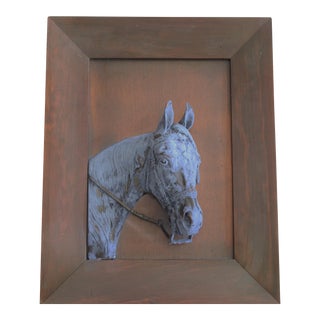 Framed Dimensional Vintage Equestrian Horse Bust For Sale