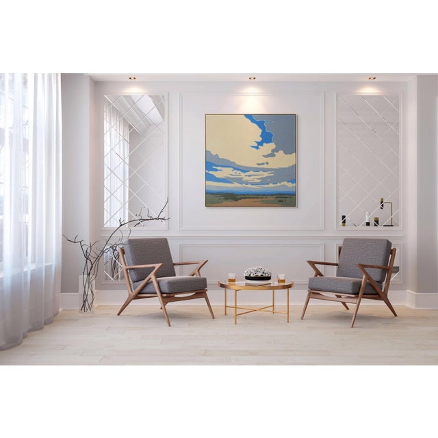 Early 21st Century Bluffs West by Michael Magrin | Oil on canvas Landscape with blue sky and distant hills. For Sale - Image 5 of 5