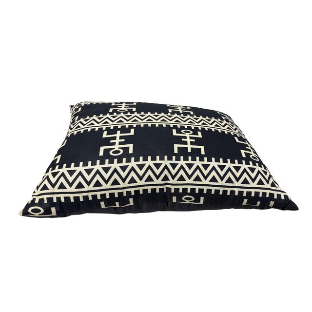 African Custom Made Black and White Kente Cloth Pillow 24" For Sale In New York - Image 6 of 7