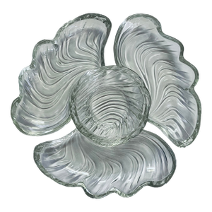 Vintage Crystal Chip & Dip Set- 4 Pieces