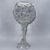Vintage Polish 24% Lead Crystal Candle Holder Goblet Hand Cut Diamond Pattern 9" For Sale In Miami - Image 6 of 11