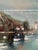 Vintage Mid-Century Coastal Harbor Painting With Lighthouse and Fishing Boats, Framed. For Sale - Image 10 of 10