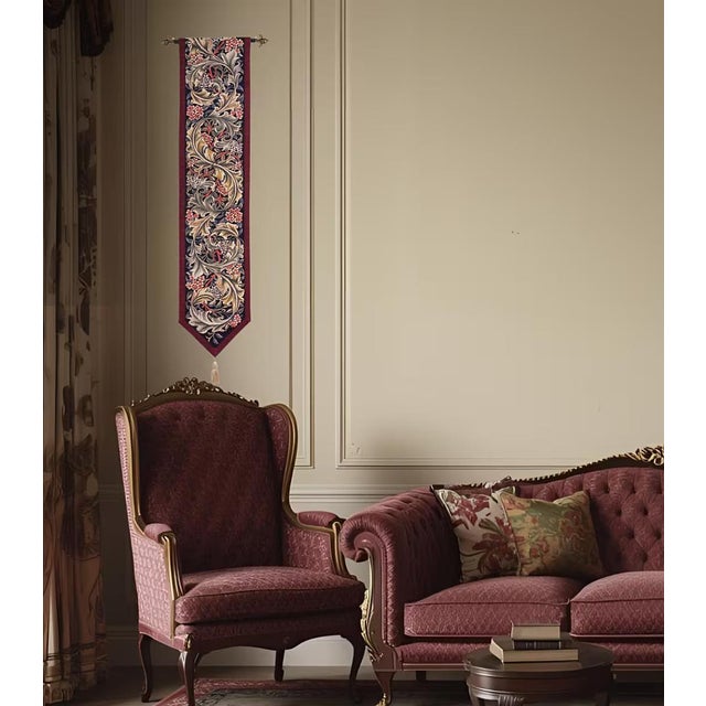 Add a refined touch to your home with this beautifully woven tapestry banner, perfect for narrow wall spaces, doorways, or...