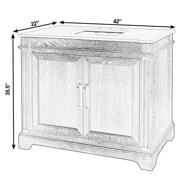 Mid-Century Modern Maurice 42 in. W Wood & Quartz Single Bathroom Vanity, Chocolate For Sale - Image 3 of 9