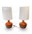 Red Vintage Mid Century Modern 1960s Lava Drip Glazed Ceramic Set of Table Lamps Pair For Sale - Image 8 of 11