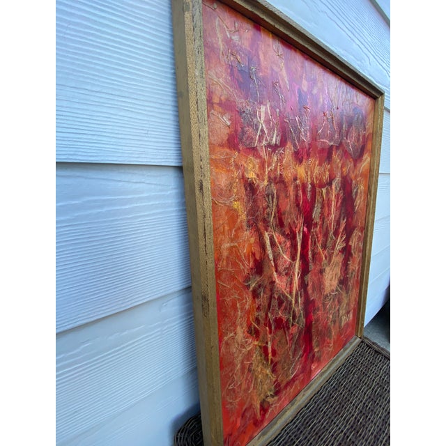 Breathe vibrant energy and rich tactile depth into your space with this stunning mid-to-late 20th-century vintage abstract...
