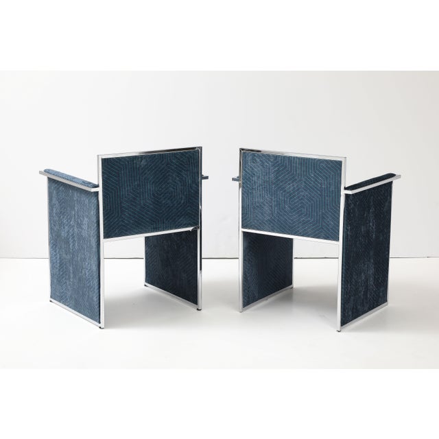 1970's Streamline Chrome Italian Dining Chairs Set Of 6 For Sale In New York - Image 6 of 12