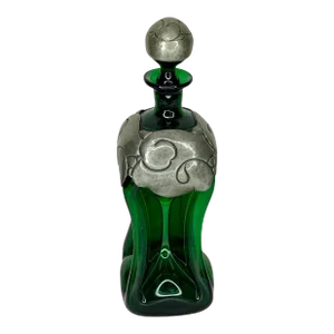Vintage Danish Kluk Kluk Green Decanter by Holmegaard