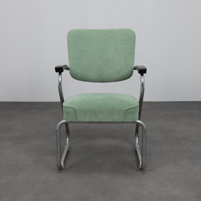 An exceptionally rare pair of dutch modernist armchairs designed by paul schuitema and produced by fana metaal, rotterdam,...