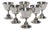 1950s Set of Six Mid Century Modern Alphonse La Paglia Sterling Silver Wine Goblets For Sale