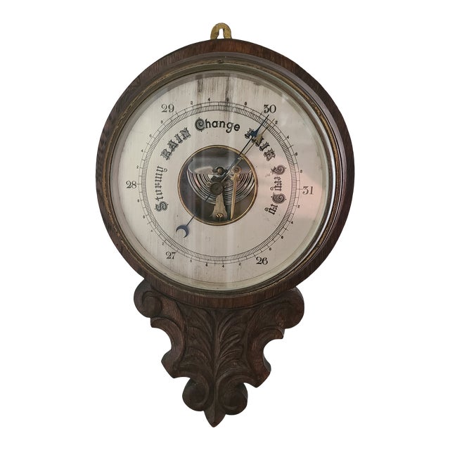 Vintage 20th Century Wooden Barometer Chairish