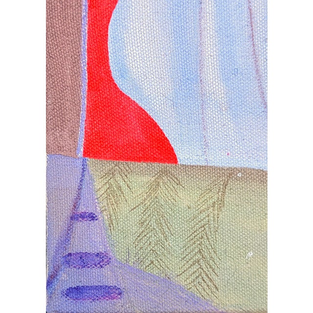 2020s Jessica Simorte "Curtain" Contemporary Colorful Abstract Mixed Media Interior Space Painting, 2022 For Sale - Image 5 of 8
