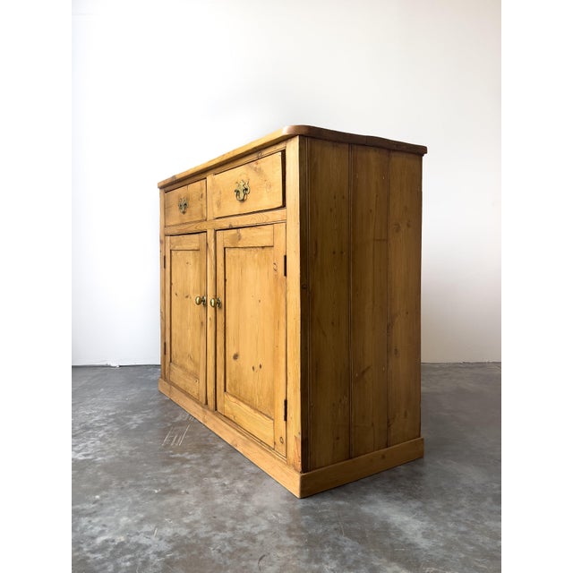 English Antique English Pine School Cupboard For Sale - Image 3 of 11