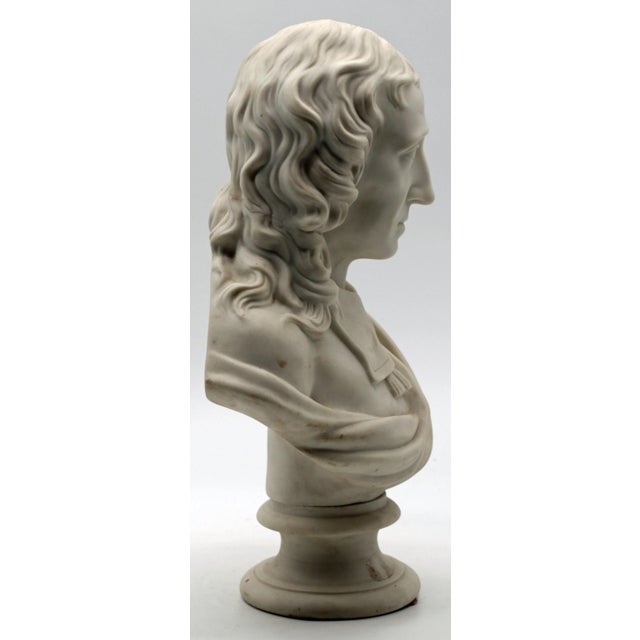 Late 19th Century Antique Parian Bust of John Milton on Socle Base, C. 1875–1900 For Sale - Image 5 of 7